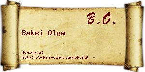 Baksi Olga névjegykártya